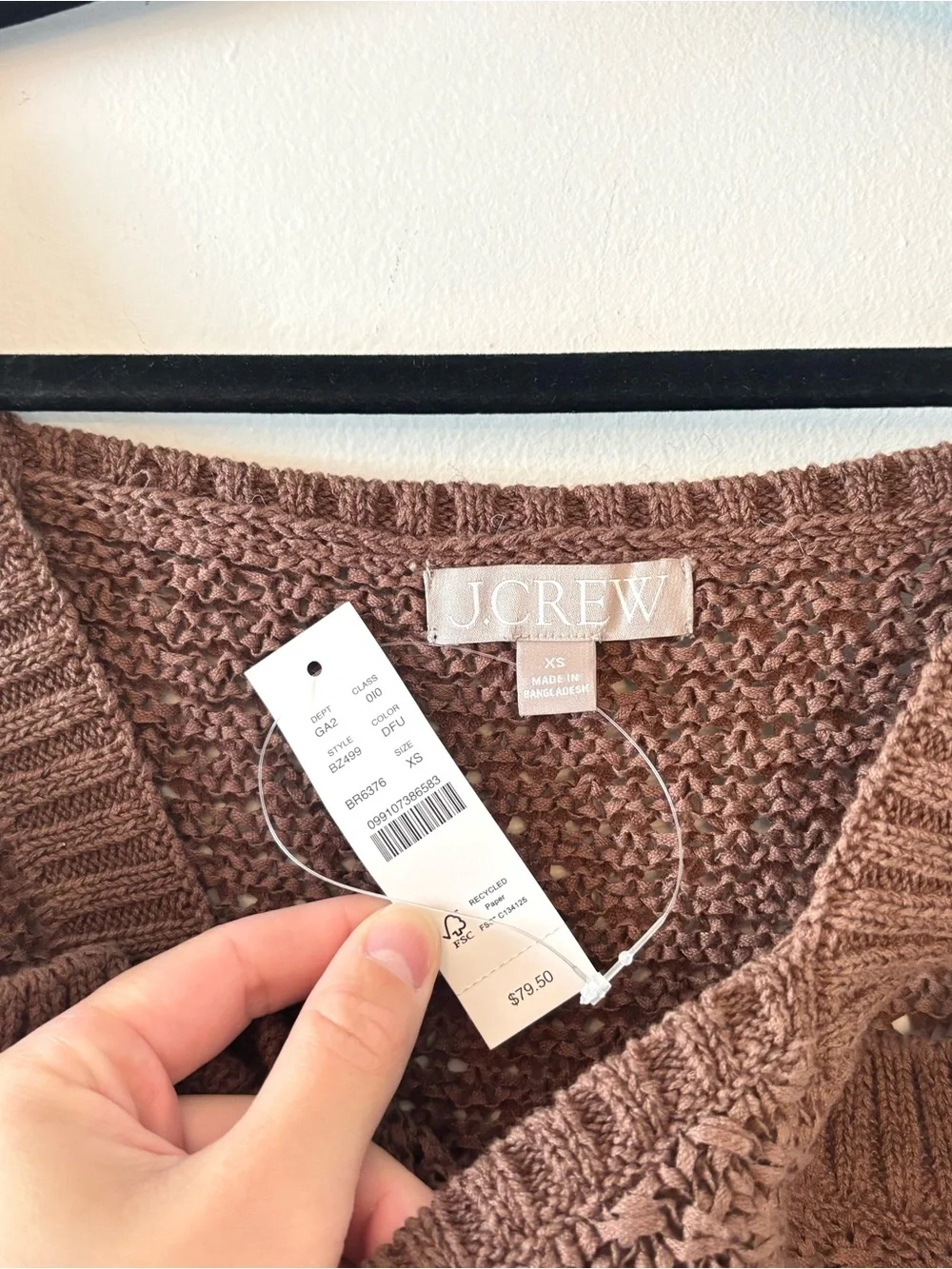 J. Crew NWT Basket-Stitch Sweater-Tank Top Sleeveless Cropped Boxy Brown